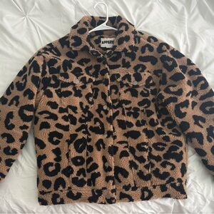 Apparis Leopard Print Faux Fur Jacket